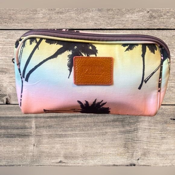 PINK Sunset Palm Tree Cosmetics Bag - Picture 1 of 7